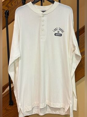 Outfitter Trading Co Lake Tahoe Henley 4Button Front Longsleeve Cream SZ.XL NWT